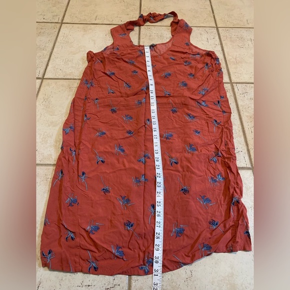 Denver Hayes Floral Tie-Strap Sleeveless Mini Dress - Rust XL - Picture 5 of 5